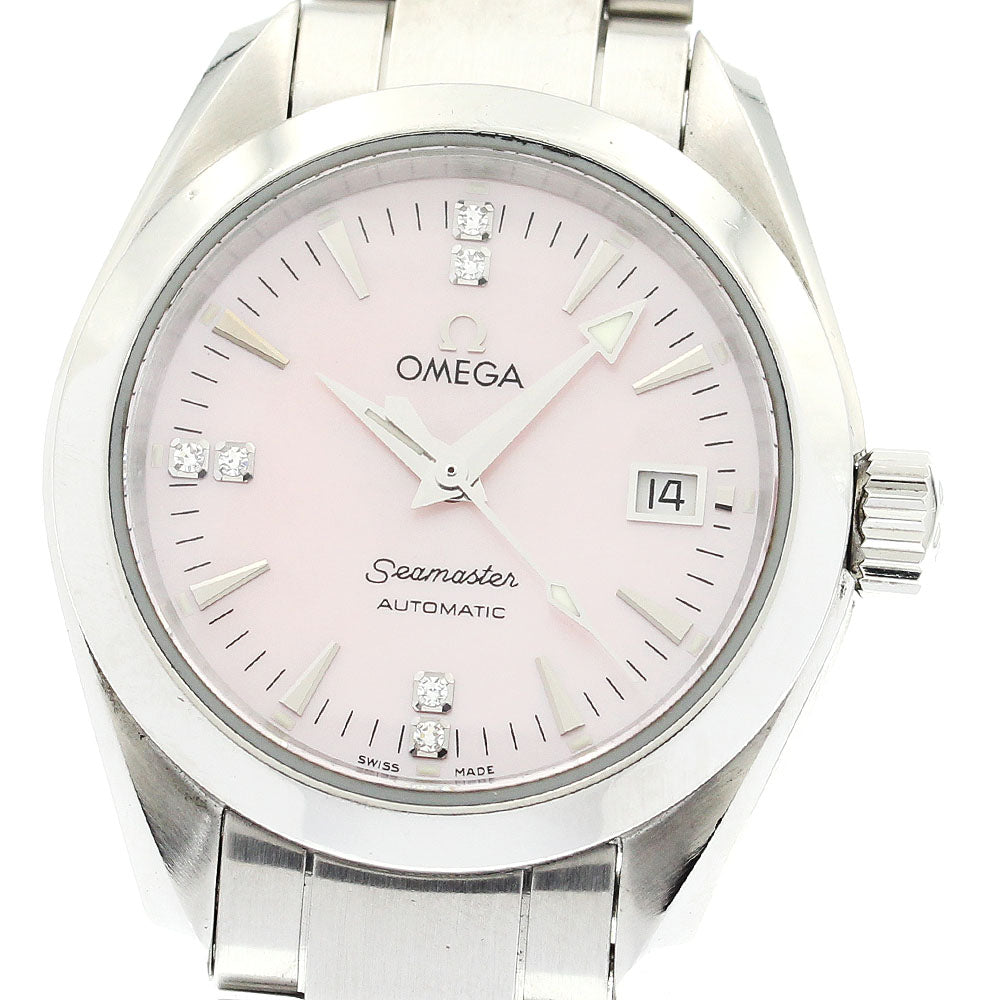 OMEGA Seamaster Aqua Terra 2573.71 6P diamond Pink shell Dial Automatic Ladies Watch_883409