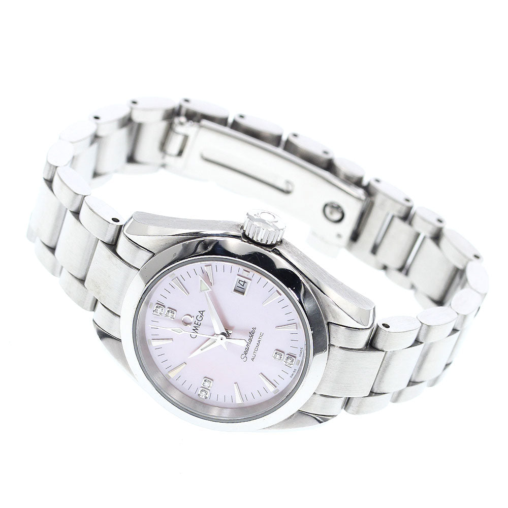 OMEGA Seamaster Aqua Terra 2573.71 6P diamond Pink shell Dial Automatic Ladies Watch_883409