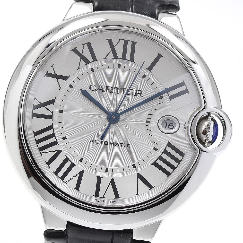 CARTIER Baron blue 42mm W69016Z4 Date Silver Dial Automatic Men's Watch_883422