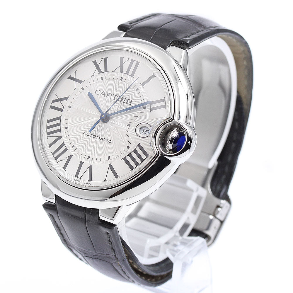 CARTIER Baron blue 42mm W69016Z4 Date Silver Dial Automatic Men's Watch_883422