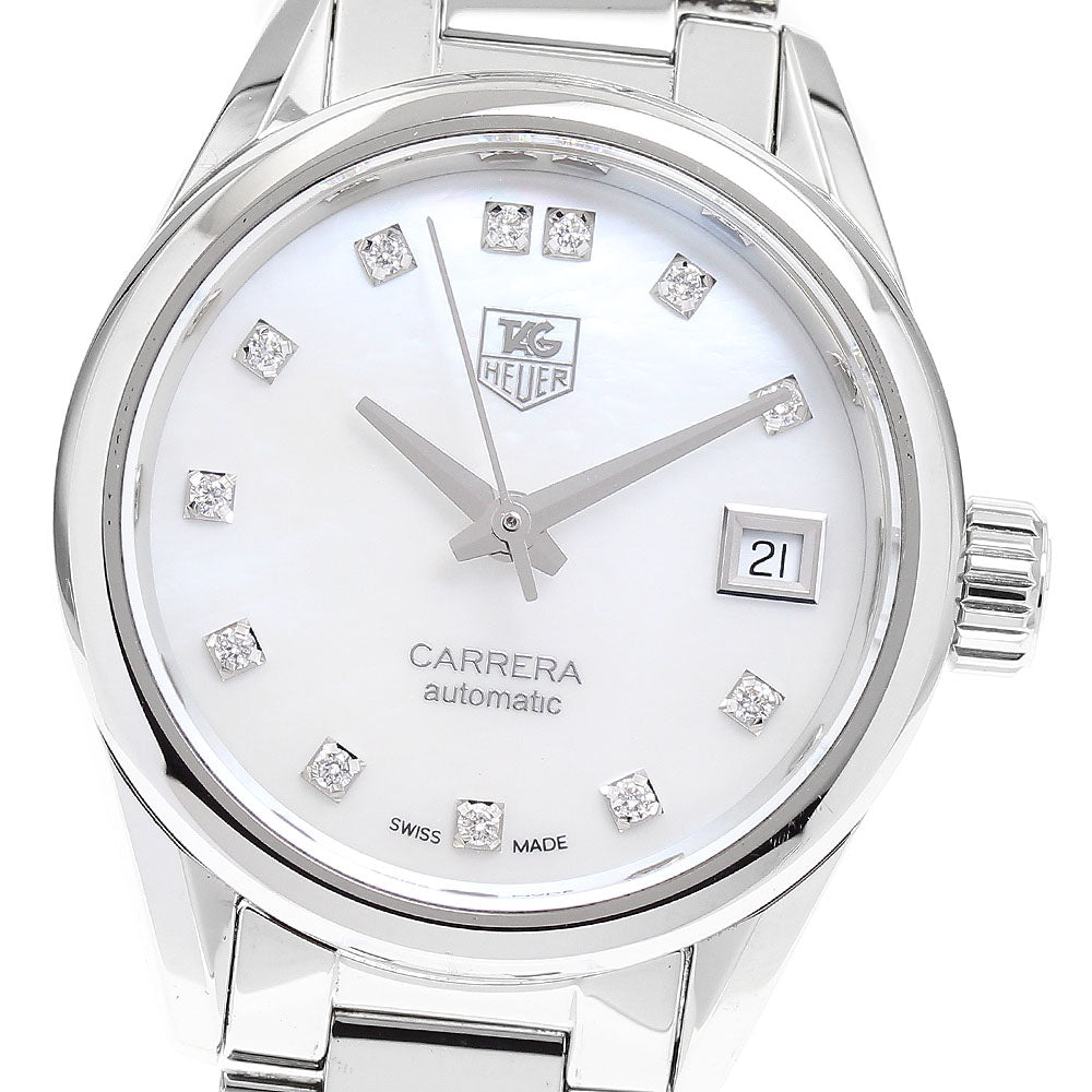 TAG HEUER Carrera Lady Caliber 9 WAR2414.BA0776 Date 12P diamond White shell Dial Automatic Ladies Watch_883427