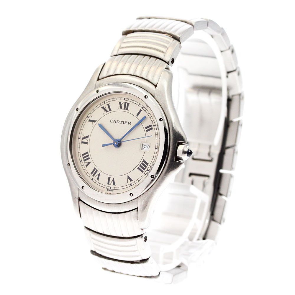 CARTIER PANTHERE Cougar LM W35011F8 Date beige Dial Quartz Boy's Watch_883445