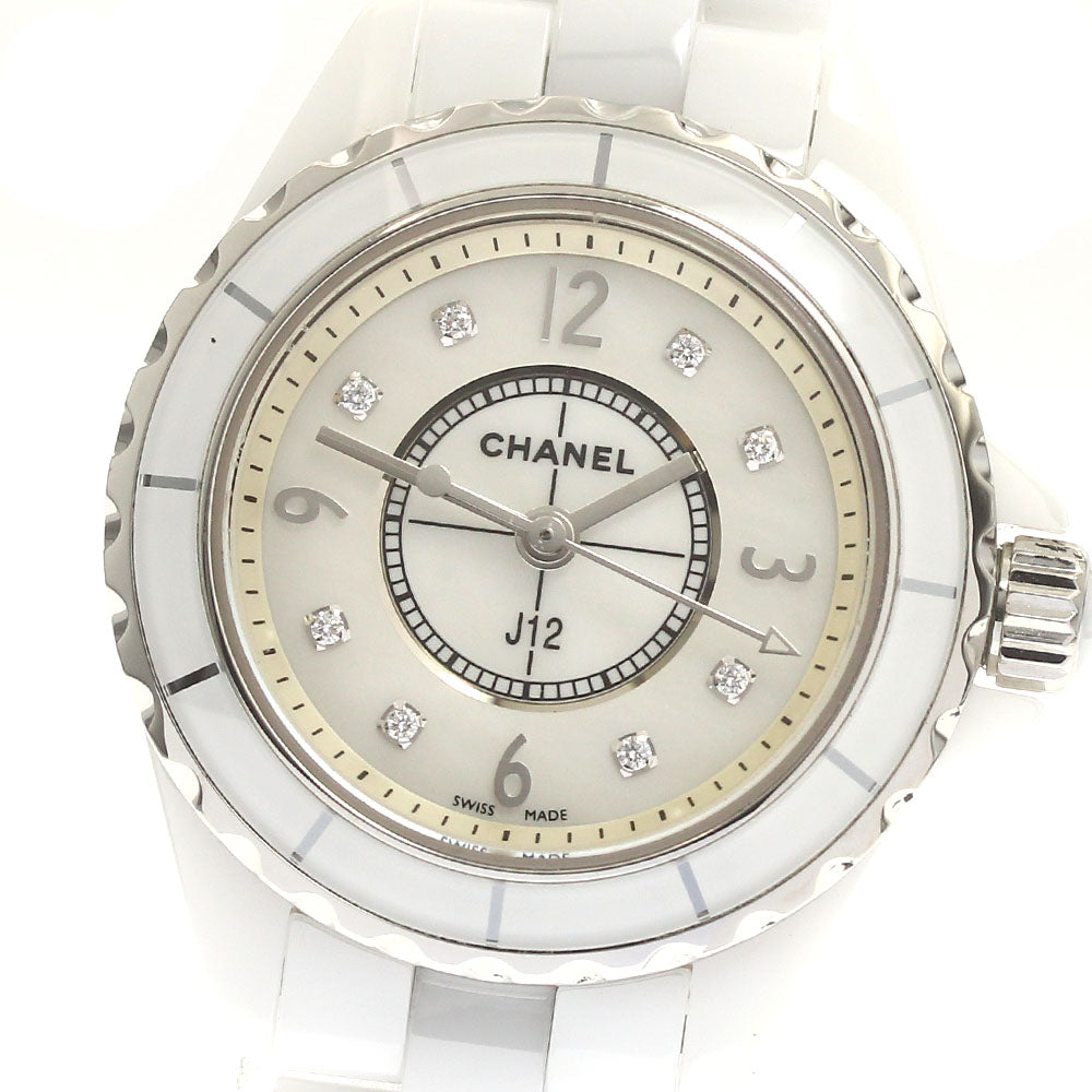 CHANEL J12 H2570 White ceramic 8P diamond White shell Dial Quartz Ladies Watch_883538