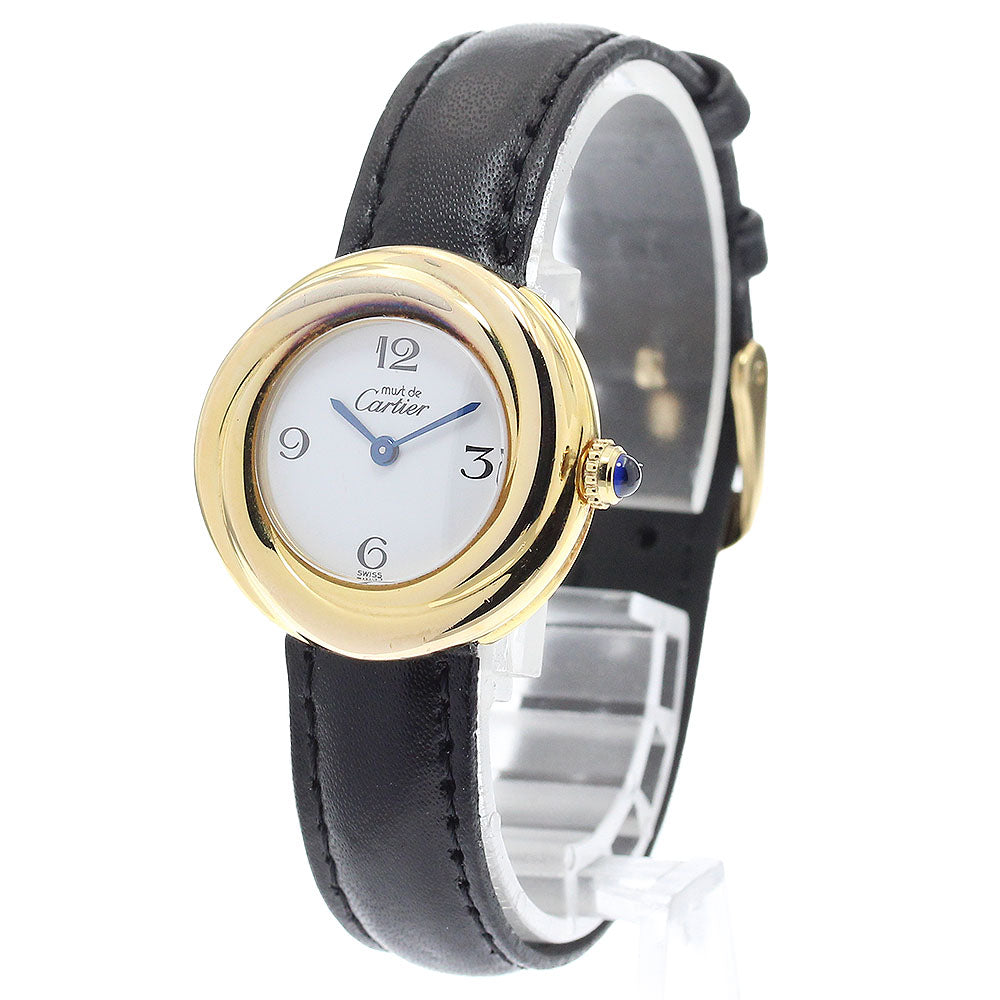 CARTIER Must Trinity W1010844 SV925 Vermeil white Dial Quartz Ladies_883565