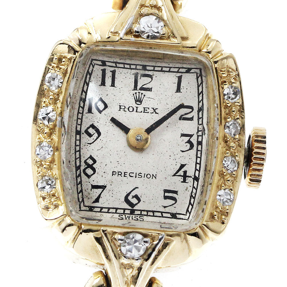ROLEX Precision K14YG Cal.1400 Diamond white Dial Hand Winding Ladies Watch_883568