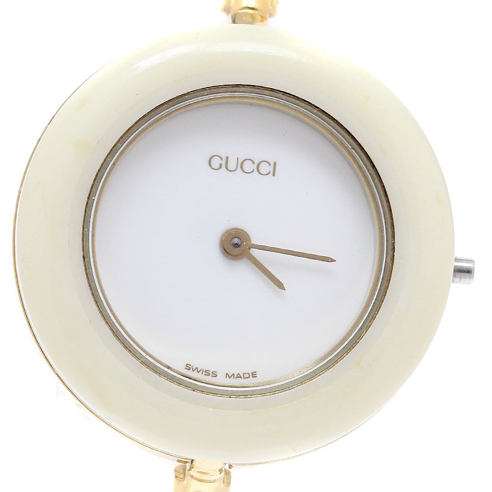 GUCCI Change bezel 11/12.2 white Dial Quartz Ladies Watch_883602