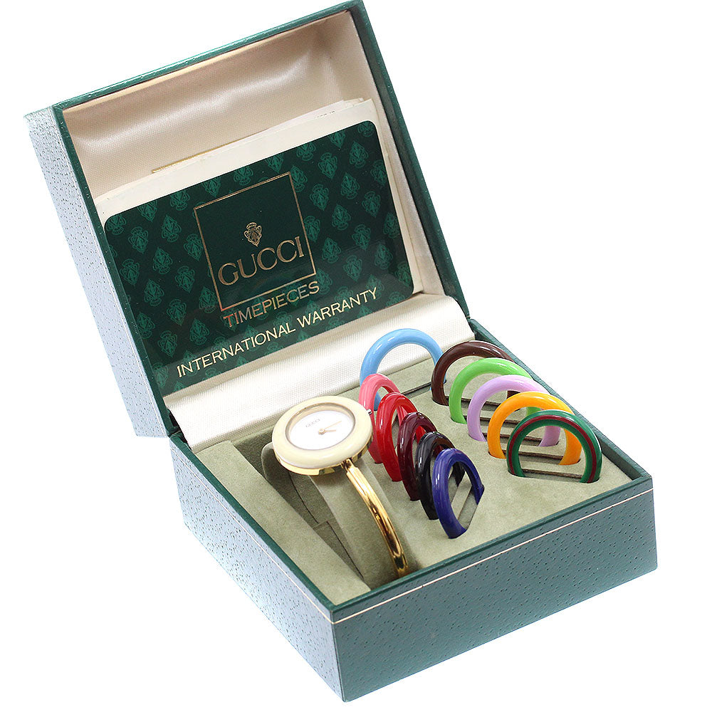 GUCCI Change bezel 11/12.2 white Dial Quartz Ladies Watch_883602