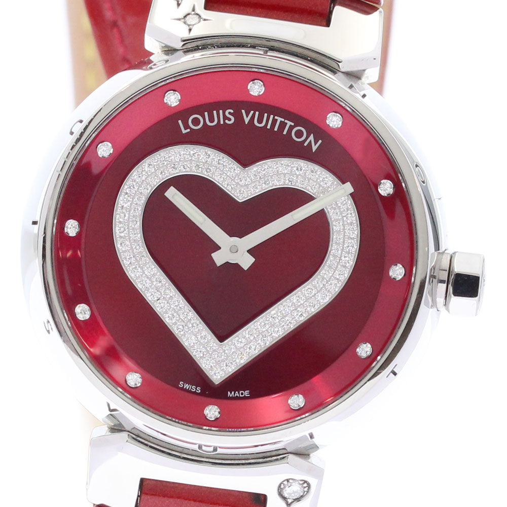 LOUIS VUITTON Tambour Heart Pomme d'Amour Q1314 diamond QZ Ladies Watch_883633