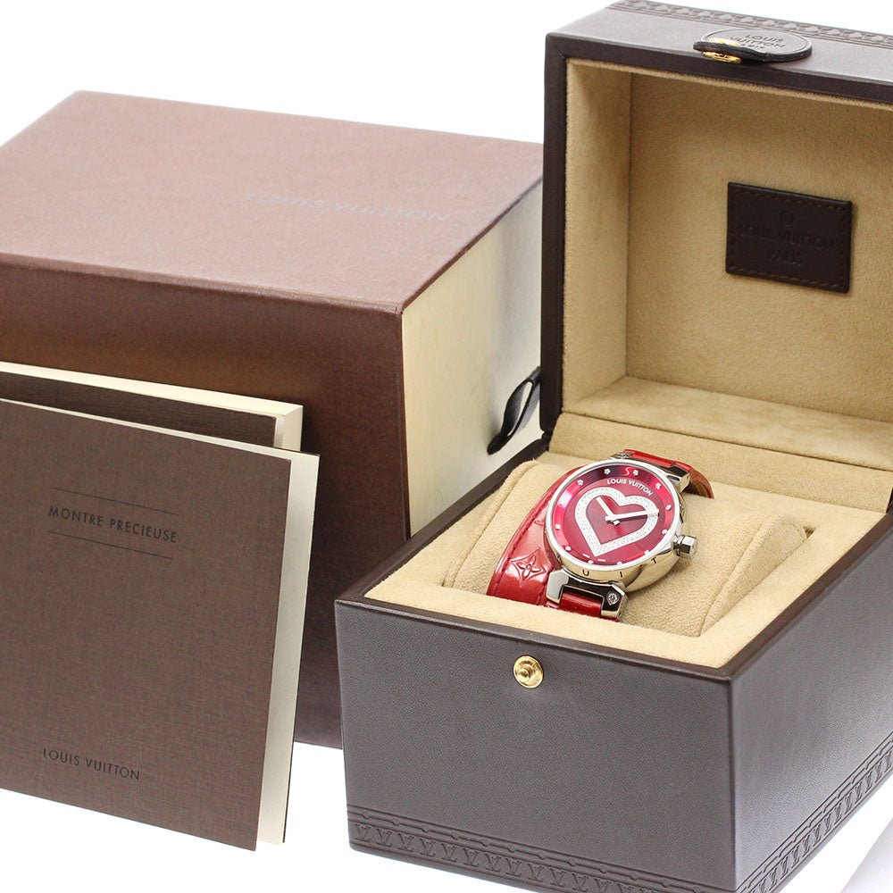 LOUIS VUITTON Tambour Heart Pomme d'Amour Q1314 diamond QZ Ladies Watch_883633