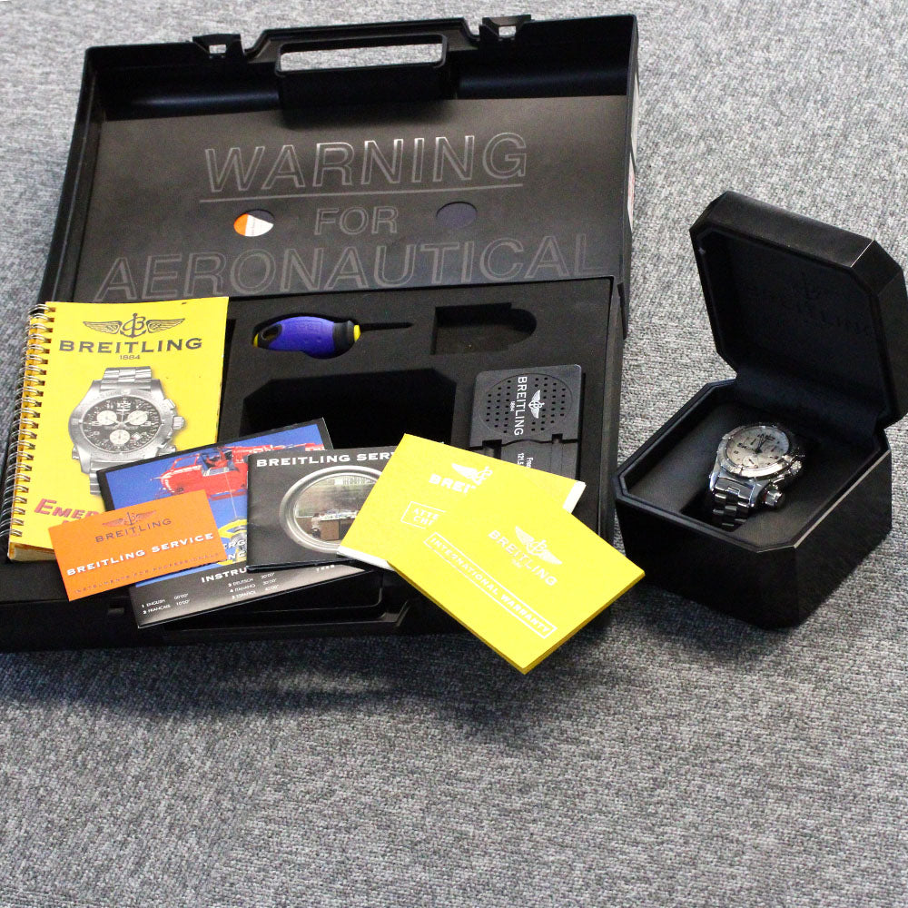 BREITLING Emergency A74380 Chronograph Silver Dial Quartz Men's Watch_883677