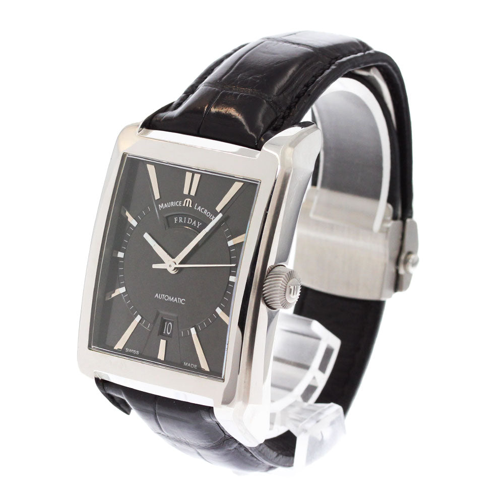 MAURICE LACROIX Pontos Rectangular PT6237-SS001-33E Day date black Dial Automatic Men's Watch_883692