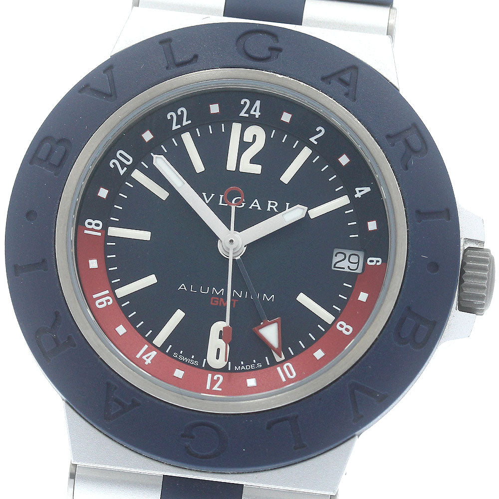 BVLGARI Aluminum BB40ATGMT GMT Navy Dial Automatic Men's Watch_883704