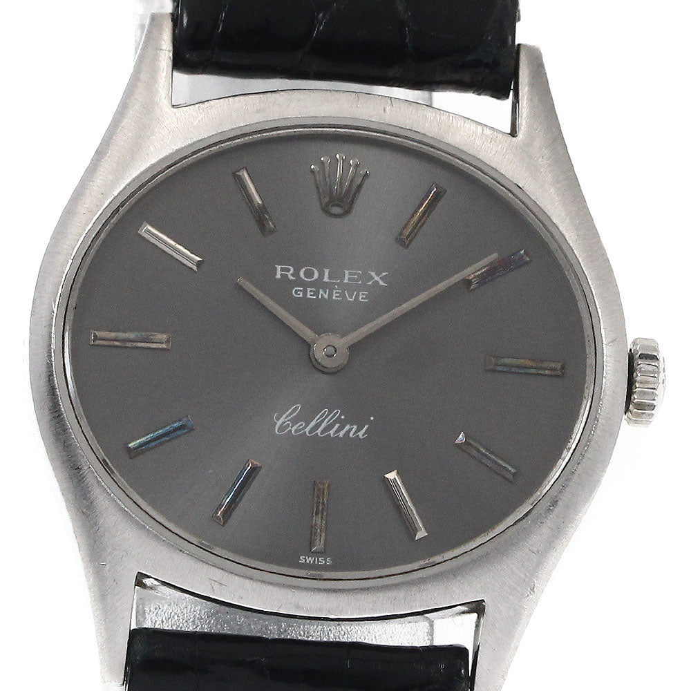 ROLEX Cellini 3802 K18WG Cal.1600 gray Dial Hand Winding Ladies Watch_883720