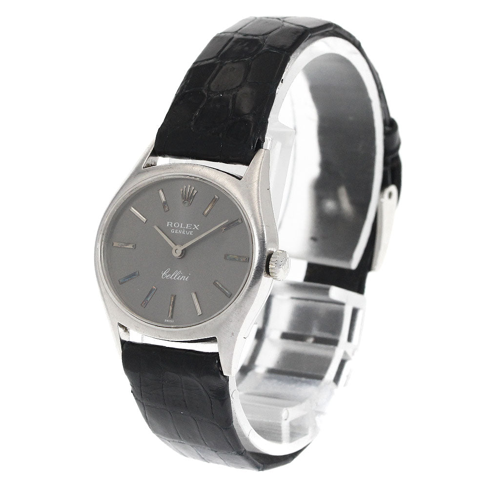 ROLEX Cellini 3802 K18WG Cal.1600 gray Dial Hand Winding Ladies Watch_883720