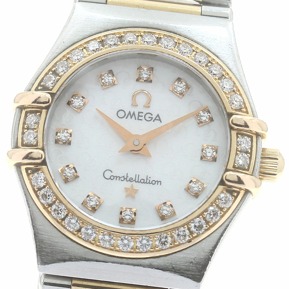 OMEGA Constellation 1360.75 Diamond Bezel 12P Diamond White shell Dial Quartz Ladies Watch_883737