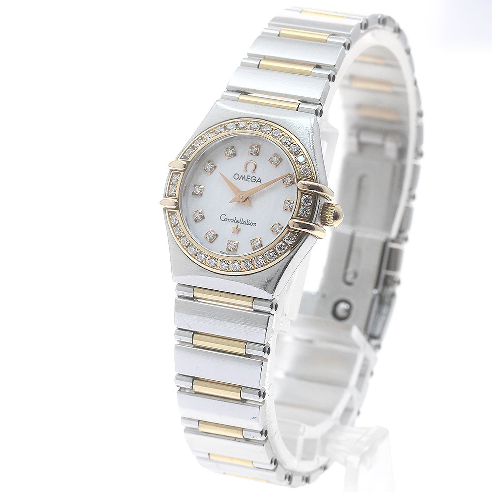 OMEGA Constellation 1360.75 Diamond Bezel 12P Diamond White shell Dial Quartz Ladies Watch_883737