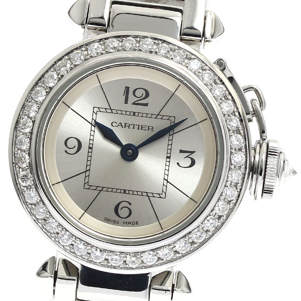 CARTIER Miss Pasha W3140007 After diamond bezel Silver Dial Quartz Ladies Watch_883746
