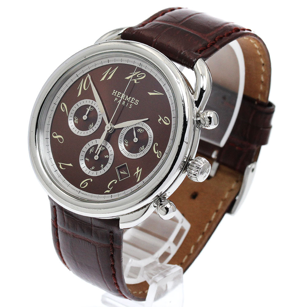 HERMES Arceau AR4.910 Chronograph Brown Dial Automatic Men's Watch_883755