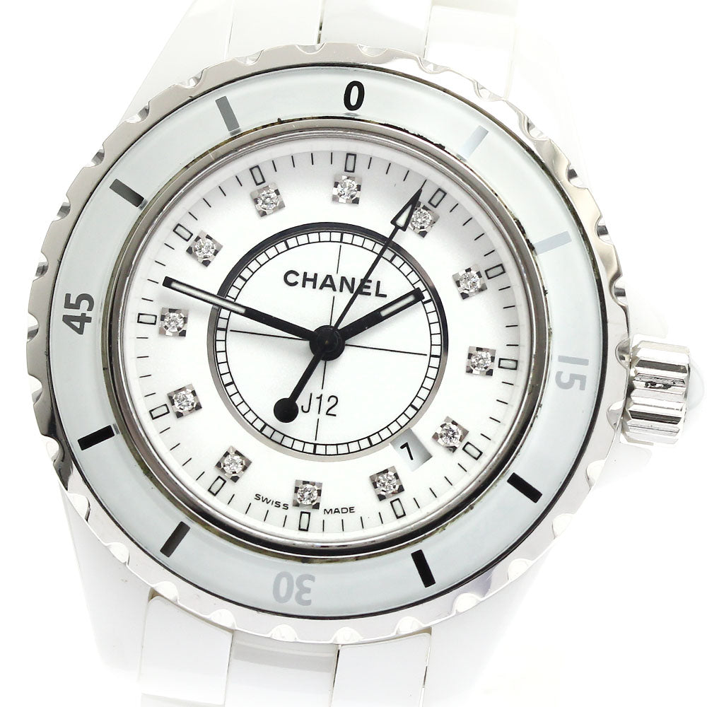 CHANEL J12 H1628 White ceramic 12P diamond white Dial Quartz Ladies Watch_883772