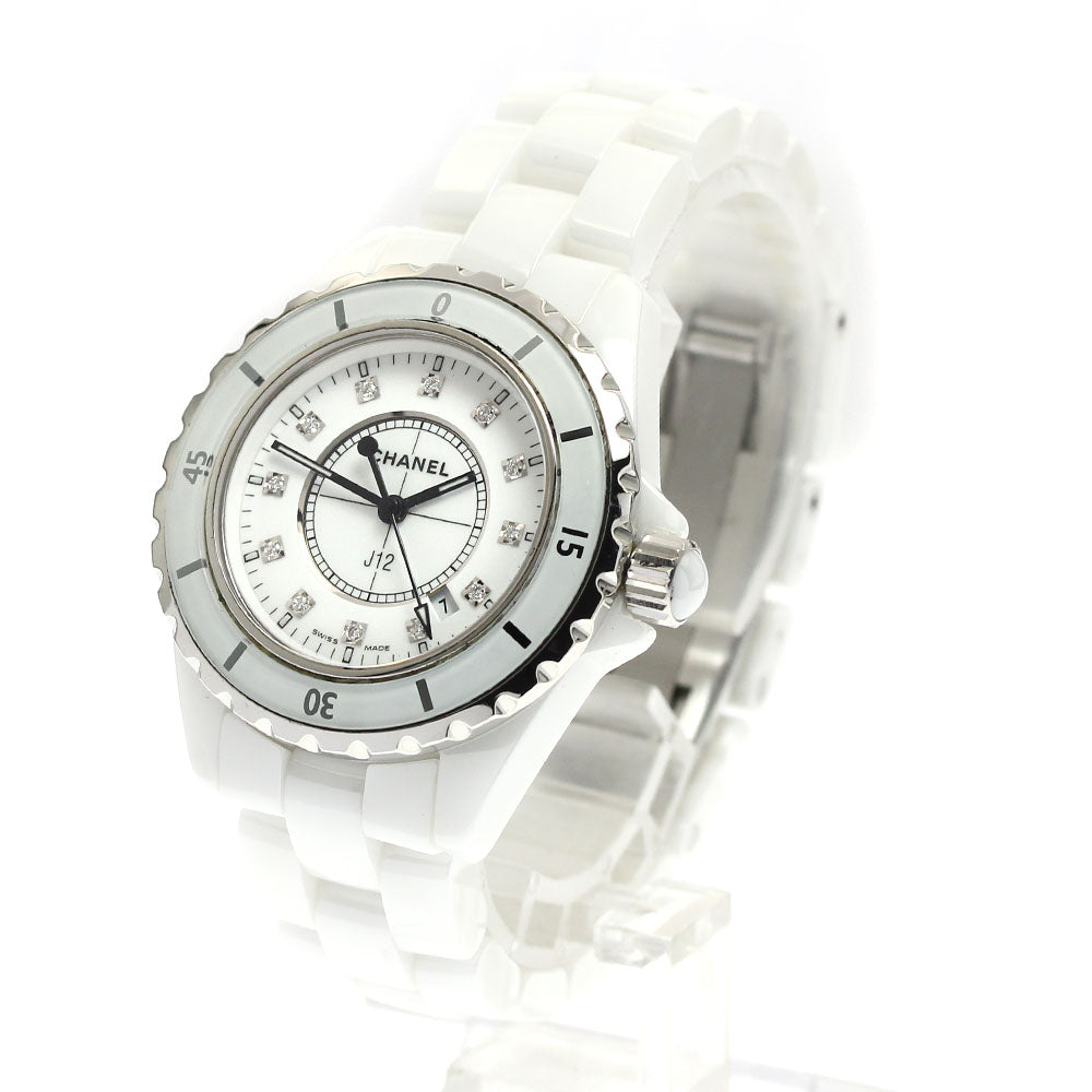 CHANEL J12 H1628 White ceramic 12P diamond white Dial Quartz Ladies Watch_883772