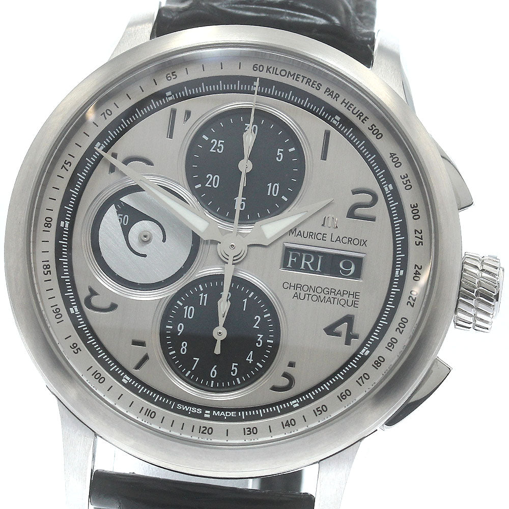MAURICE LACROIX Masterpiece Master Chrono MP6348 Day date Silver / Black Dial Automatic Men's Watch_883792
