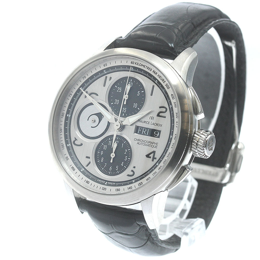 MAURICE LACROIX Masterpiece Master Chrono MP6348 Day date Silver / Black Dial Automatic Men's Watch_883792