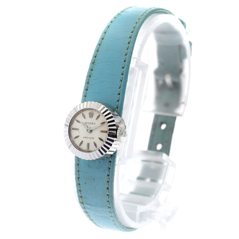 ROLEX Precision 8788 K18WG Cal.282 Silver Dial Hand Winding Ladies Watch_883846