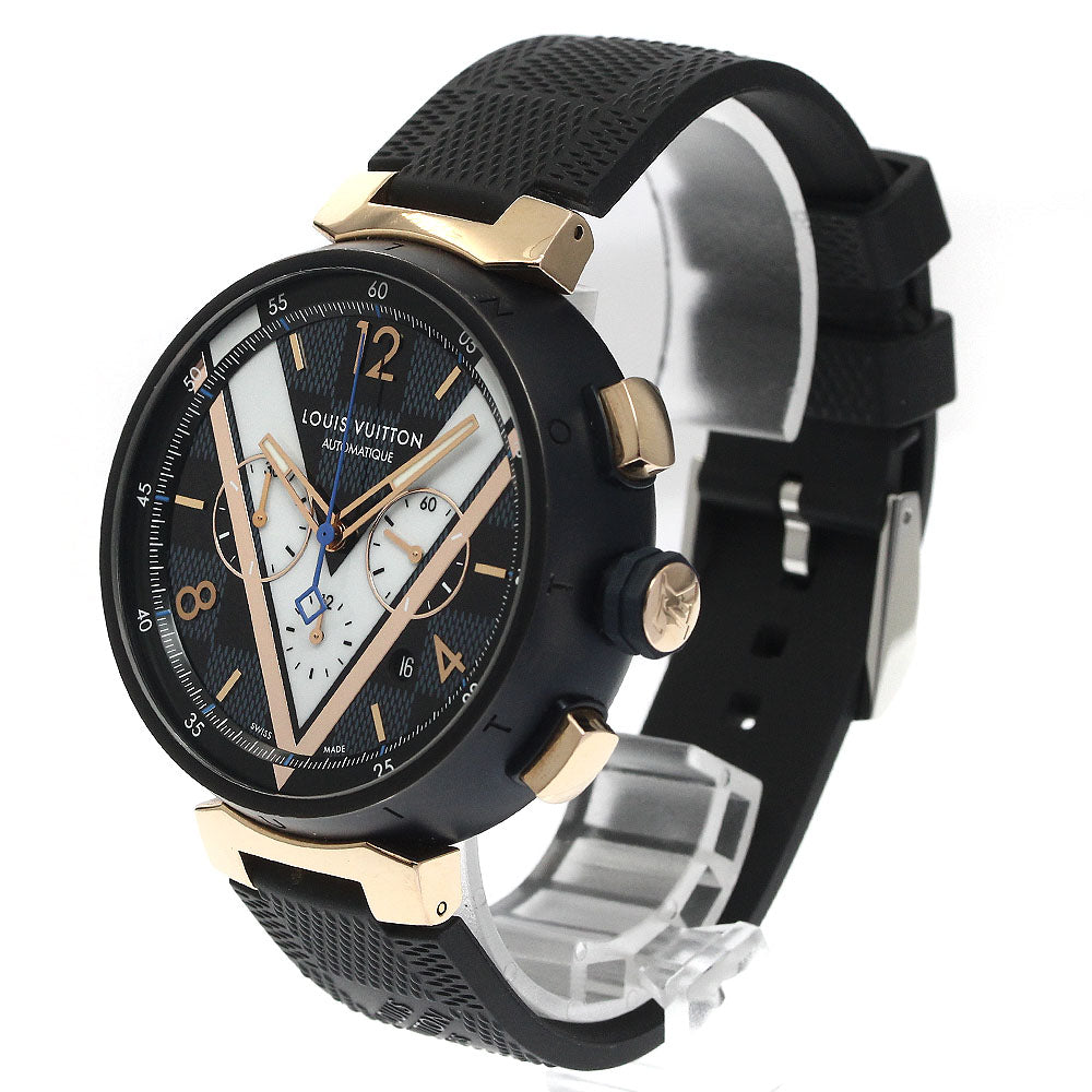 LOUIS VUITTON Tambour Damier Cobalt QA090 Automatic Men's Watch_883864