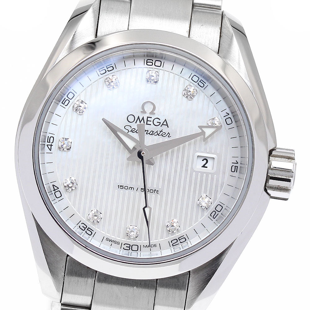OMEGA Seamaster Aqua Terra 231.10.30.60.55.001 11P Diamond Date White shell Dial Quartz Ladies Watch_883941