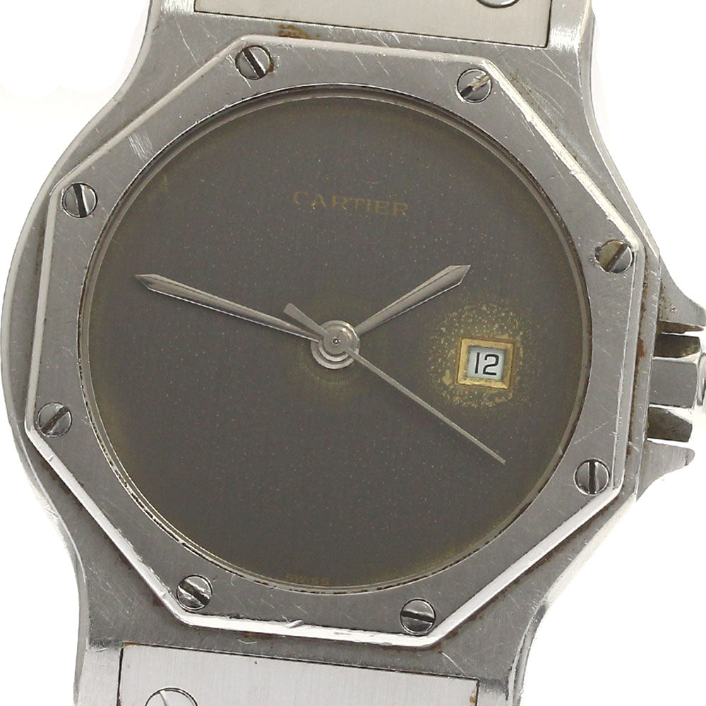 CARTIER Santos Octagon LM Date gray Dial Automatic Boy's Watch_883970