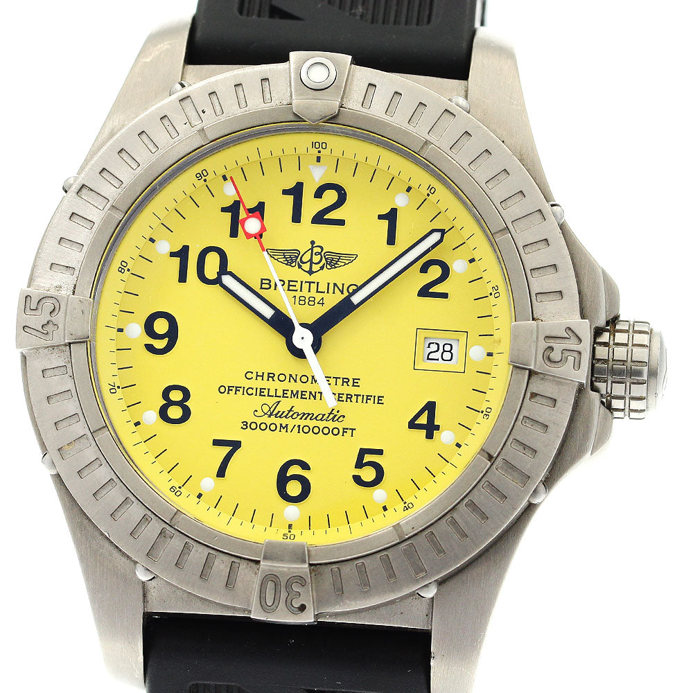 BREITLING Avenger Seawolf E17370 Date yellow Dial Automatic Men's Watch_883977