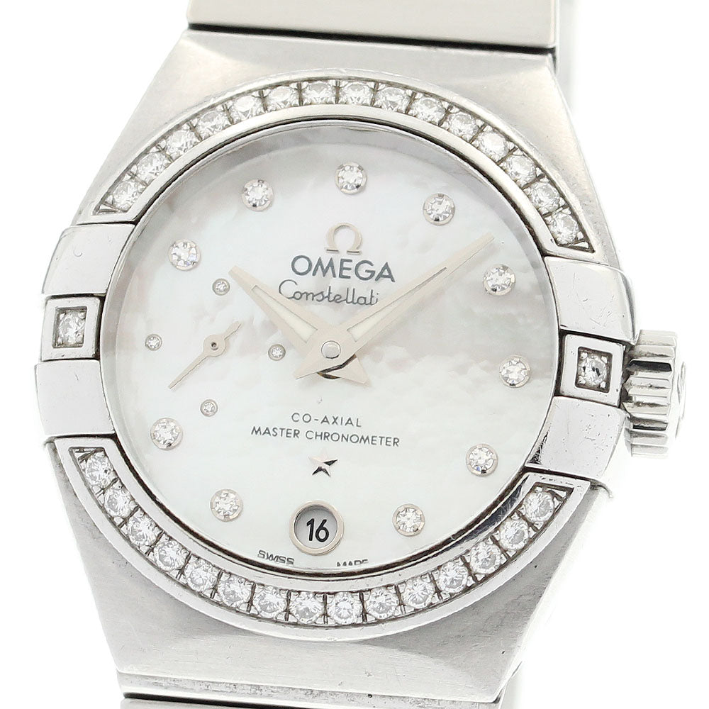 OMEGA Constellation Petite Second 127.15.27.20.55.001 10P Diamond Bezel White shell Dial Automatic Ladies Watch_884028