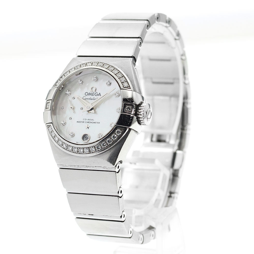 OMEGA Constellation Petite Second 127.15.27.20.55.001 10P Diamond Bezel White shell Dial Automatic Ladies Watch_884028