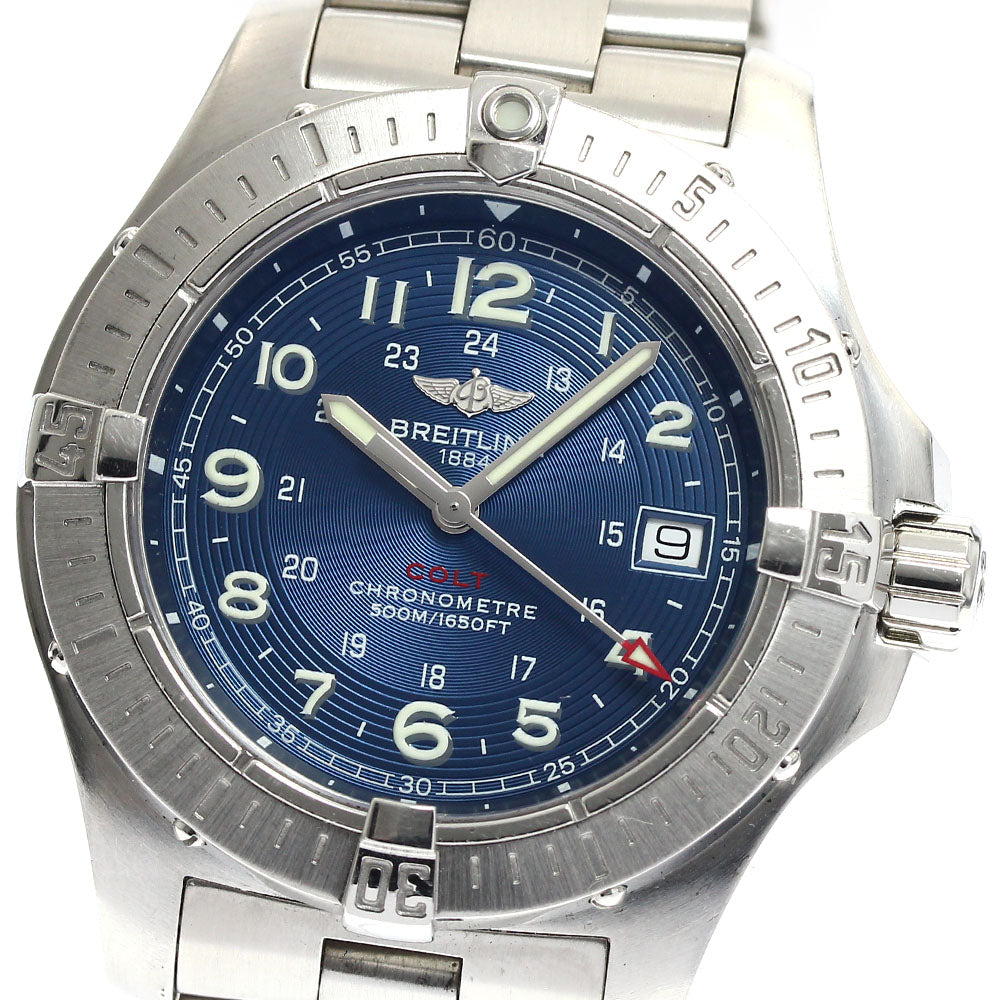 BREITLING Colt A74380 Date blue Dial Quartz Men's Watch_884030
