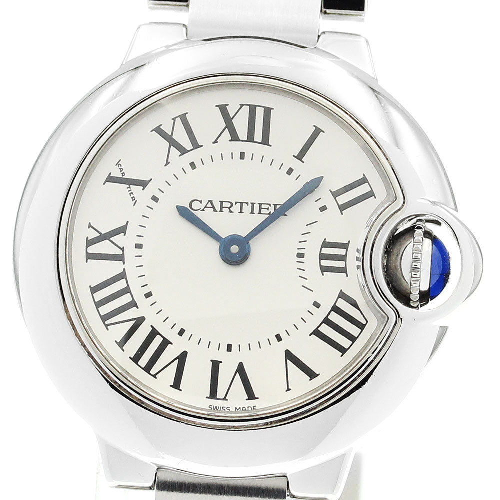 CARTIER Baron blue SM W69010Z4 Silver Dial Quartz Ladies Watch_884048