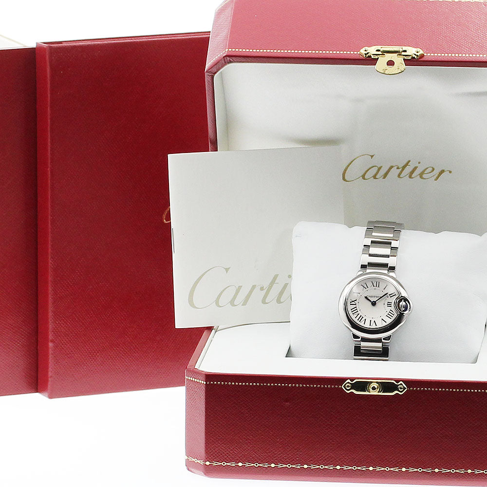 CARTIER Baron blue SM W69010Z4 Silver Dial Quartz Ladies Watch_884048