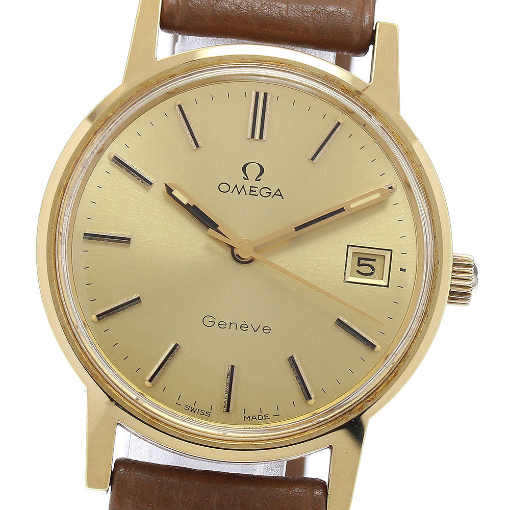 OMEGA Geneve 136-0104 Date Cal.1030 gold Dial Hand Winding Men's Watch_884084