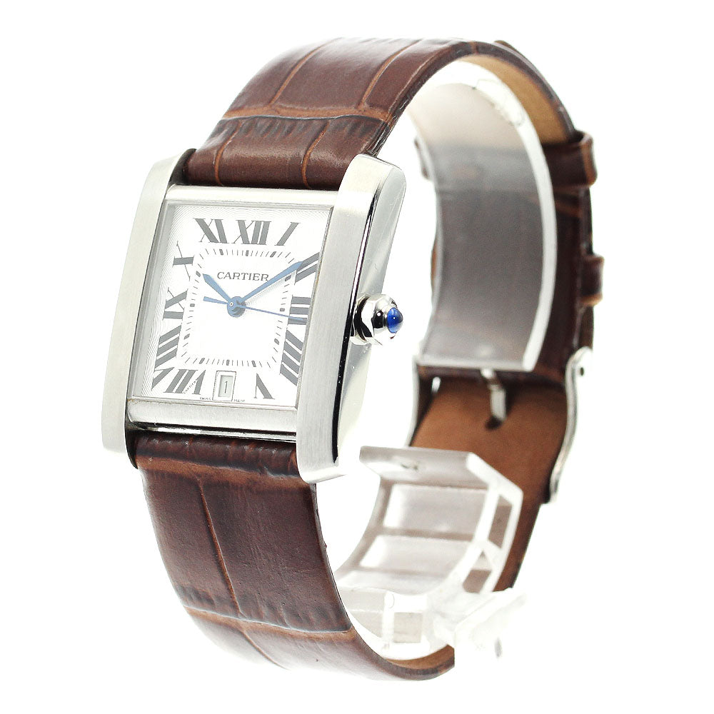 CARTIER Tank francaise LM W51002Q3 Date Silver Dial Automatic Men's Watch_884097