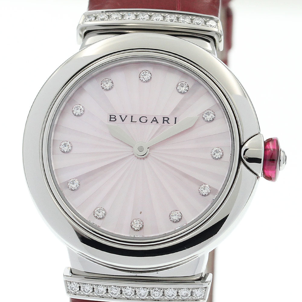 BVLGARI Le chair LU28S 12P diamond Pink shell Dial Quartz Ladies Watch_884162