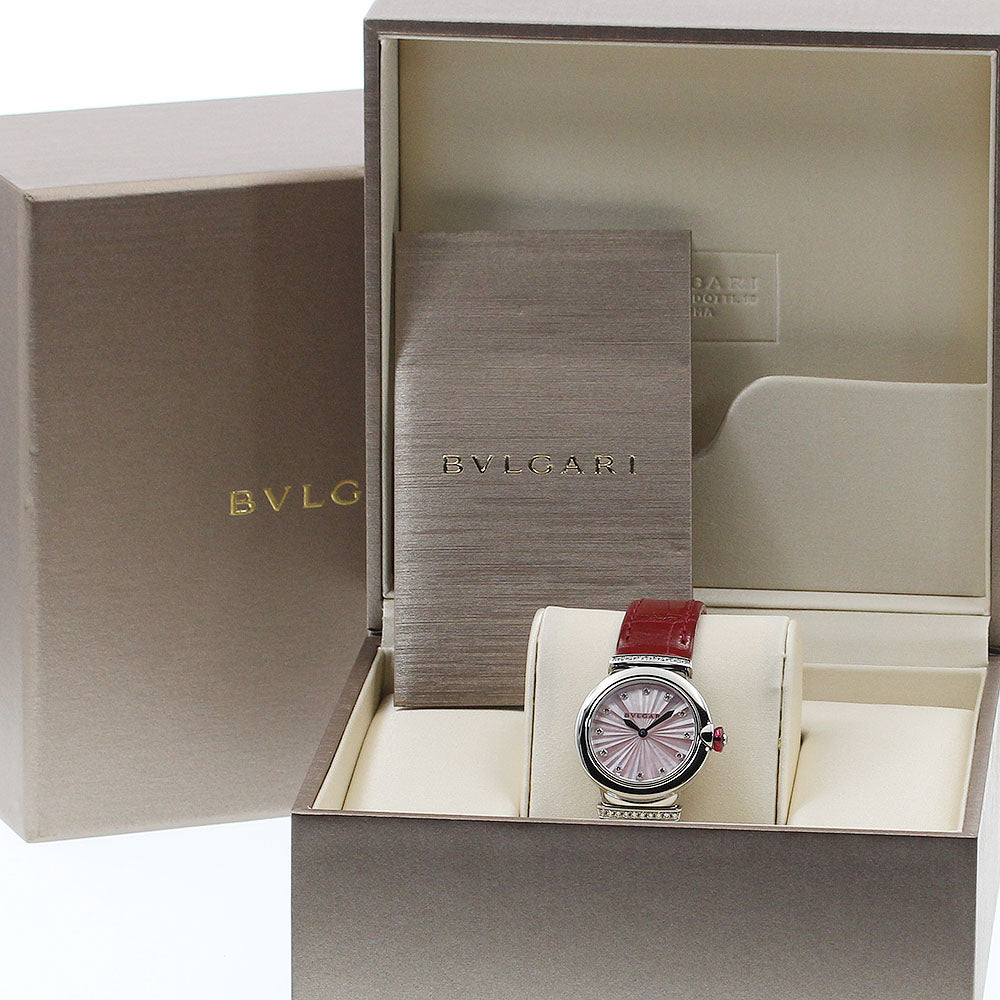 BVLGARI Le chair LU28S 12P diamond Pink shell Dial Quartz Ladies Watch_884162