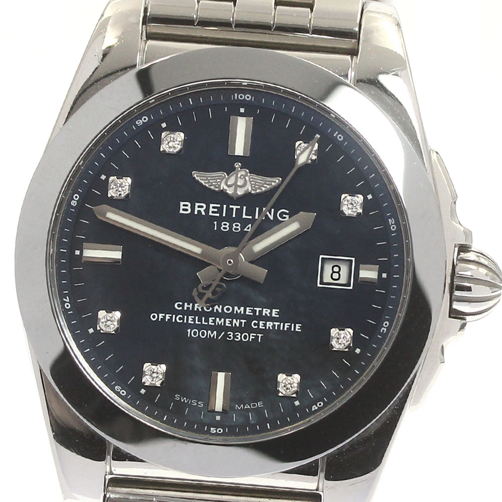 BREITLING Galactic 29 W72348 8P diamond Black shell Dial Quartz Ladies Watch_884163