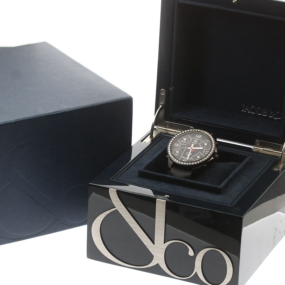 JACOB&CO 5 time zone Diamond Bezel black Dial Quartz Men's Watch_884205