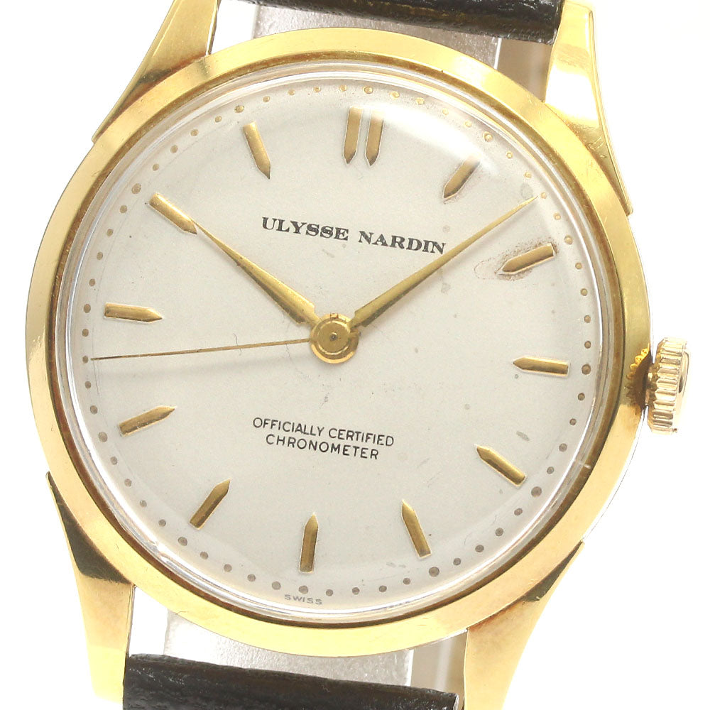 Ulysse Nardin K18YG Vintage white Dial Hand Winding Men's Watch_884220