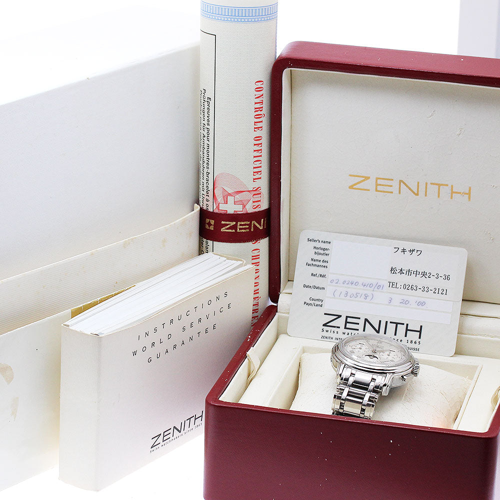 ZENITH Chronomaster El Primero 02.0240.410 Moon phase chronograph Silver Dial Automatic Men's Watch_884227