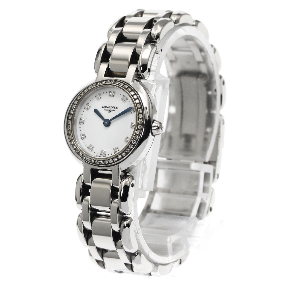 LONGINES Primalna L8.109.0 12P diamond bezel White shell Dial Quartz Ladies Watch_884238