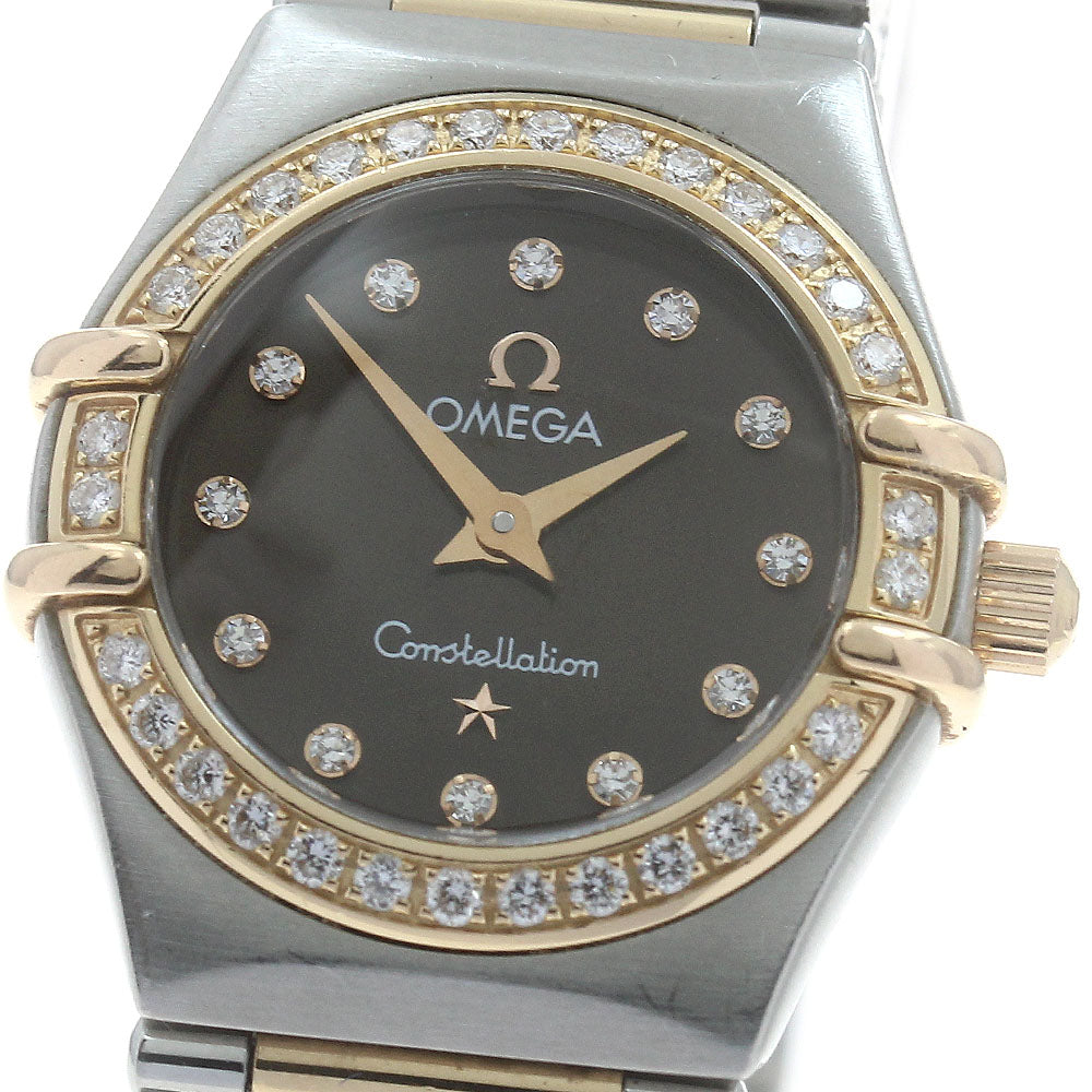 OMEGA Constellation 1360.60 12P diamond bezel Brown Dial Quartz Ladies_884258