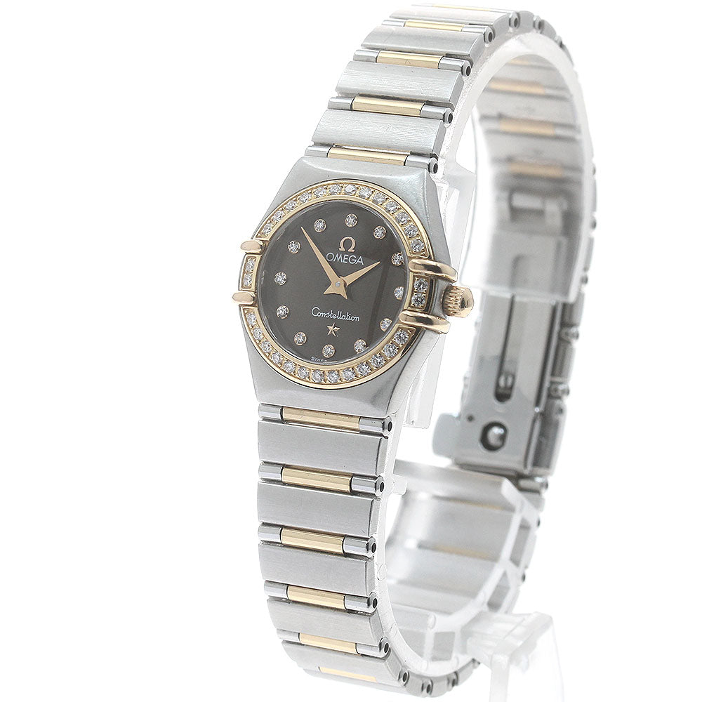 OMEGA Constellation 1360.60 12P diamond bezel Brown Dial Quartz Ladies_884258