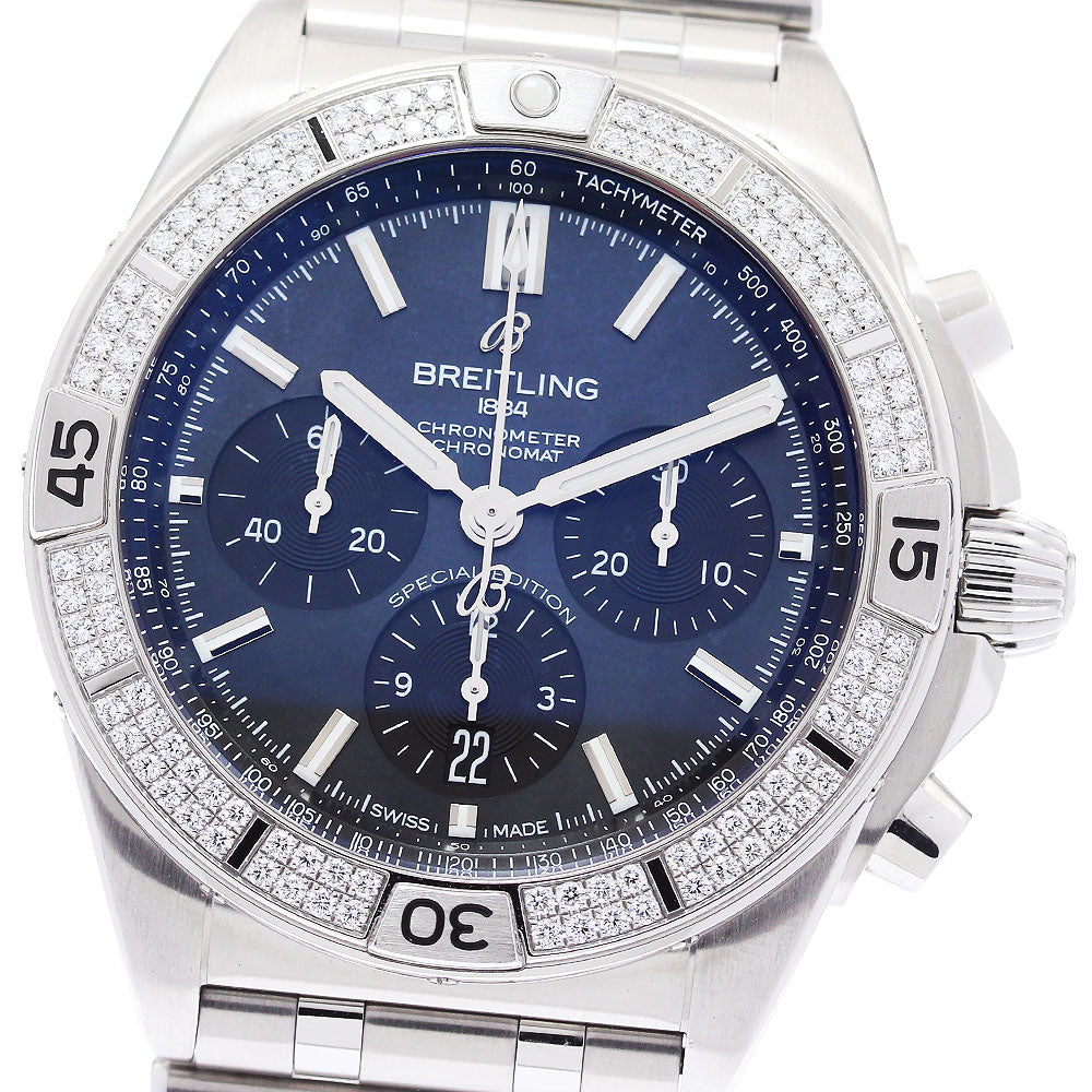BREITLING Chronomat B01 42 AB0134 Diamond bezel Japan exclusive Black shell Dial Automatic Men's Watch_884323
