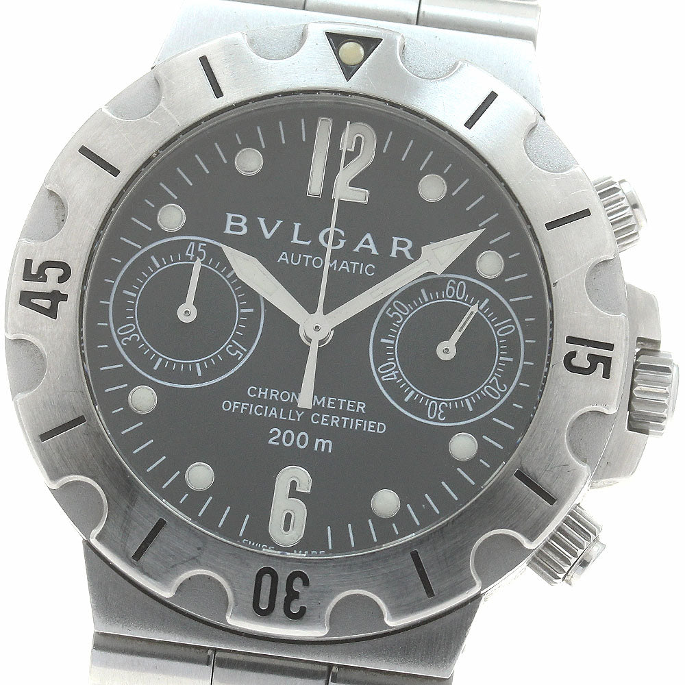 BVLGARI Diagono Scuba SCB38S Chronograph Black Dial Automatic Men's Watch_884324