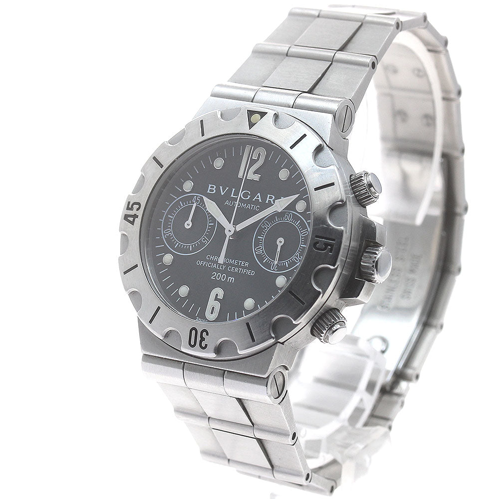 BVLGARI Diagono Scuba SCB38S Chronograph Black Dial Automatic Men's Watch_884324